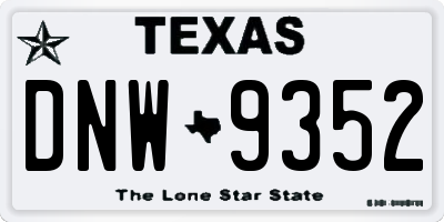 TX license plate DNW9352