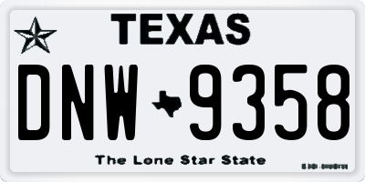 TX license plate DNW9358
