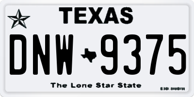 TX license plate DNW9375