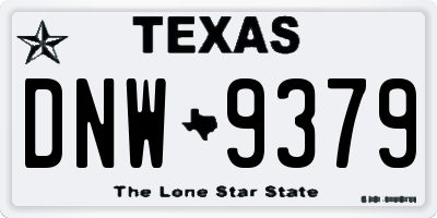TX license plate DNW9379