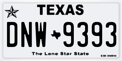 TX license plate DNW9393
