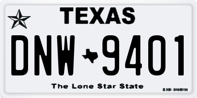 TX license plate DNW9401