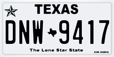 TX license plate DNW9417