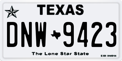 TX license plate DNW9423