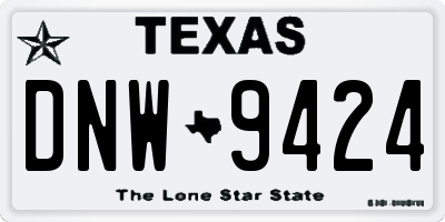 TX license plate DNW9424