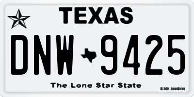 TX license plate DNW9425