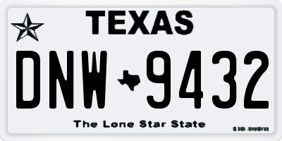 TX license plate DNW9432