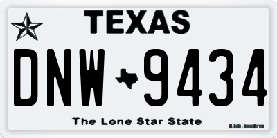 TX license plate DNW9434