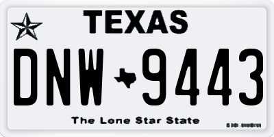 TX license plate DNW9443