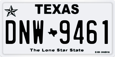 TX license plate DNW9461