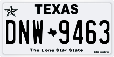 TX license plate DNW9463
