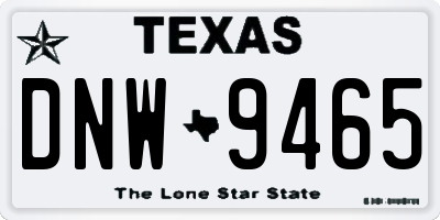 TX license plate DNW9465