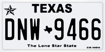 TX license plate DNW9466
