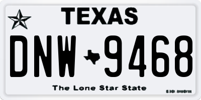 TX license plate DNW9468