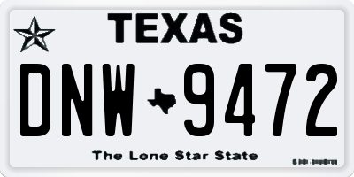 TX license plate DNW9472