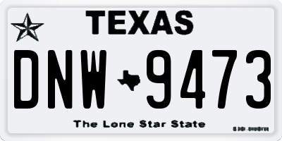 TX license plate DNW9473