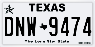 TX license plate DNW9474