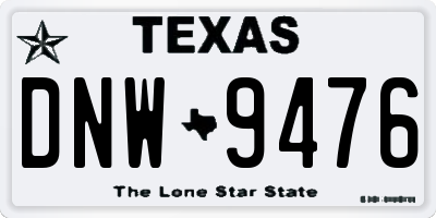 TX license plate DNW9476