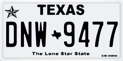 TX license plate DNW9477