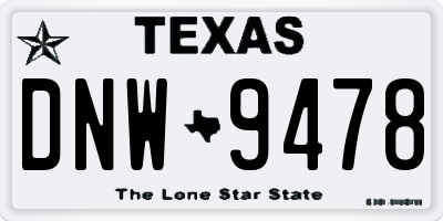 TX license plate DNW9478