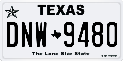TX license plate DNW9480