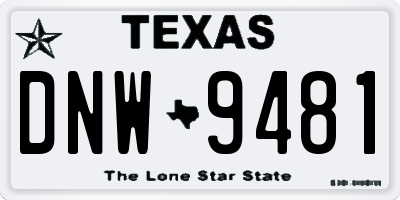 TX license plate DNW9481