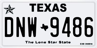 TX license plate DNW9486
