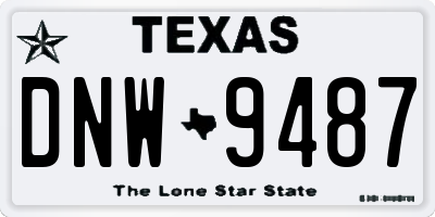TX license plate DNW9487