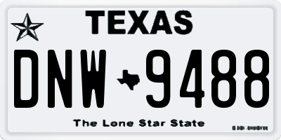 TX license plate DNW9488