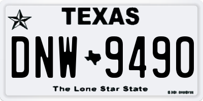 TX license plate DNW9490
