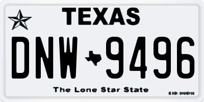 TX license plate DNW9496