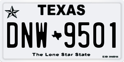 TX license plate DNW9501