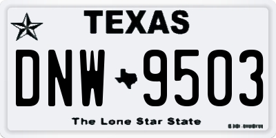 TX license plate DNW9503