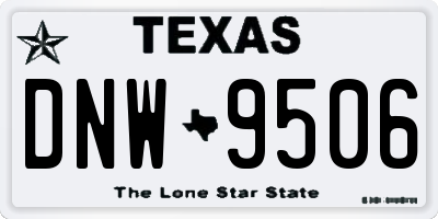 TX license plate DNW9506
