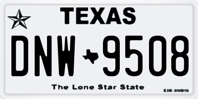 TX license plate DNW9508