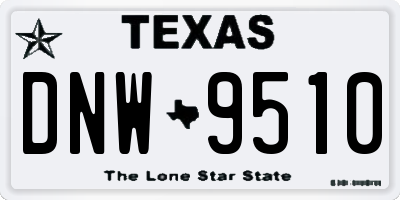 TX license plate DNW9510