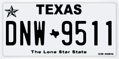 TX license plate DNW9511