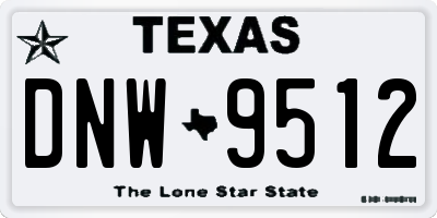 TX license plate DNW9512