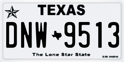 TX license plate DNW9513