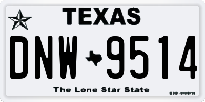 TX license plate DNW9514