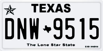 TX license plate DNW9515