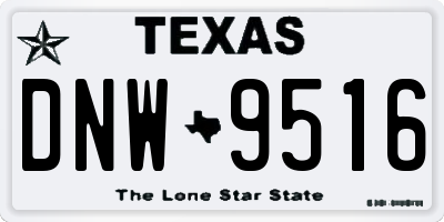 TX license plate DNW9516