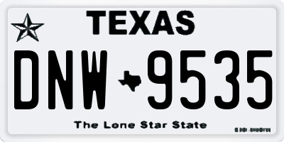 TX license plate DNW9535