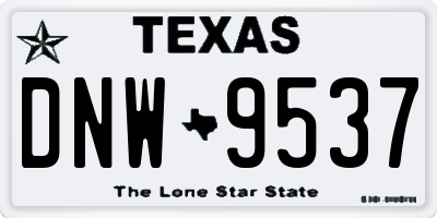 TX license plate DNW9537