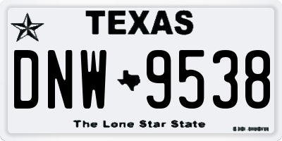 TX license plate DNW9538