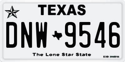 TX license plate DNW9546