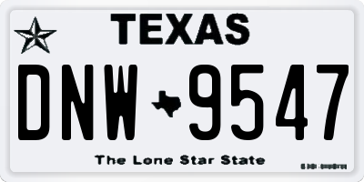 TX license plate DNW9547