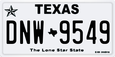 TX license plate DNW9549