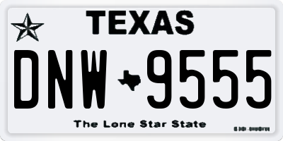 TX license plate DNW9555