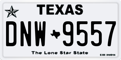 TX license plate DNW9557